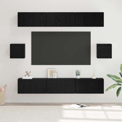 TV cabinet set 8 pcs. Black...