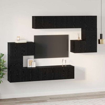 TV cabinet set 8 pcs. Black...