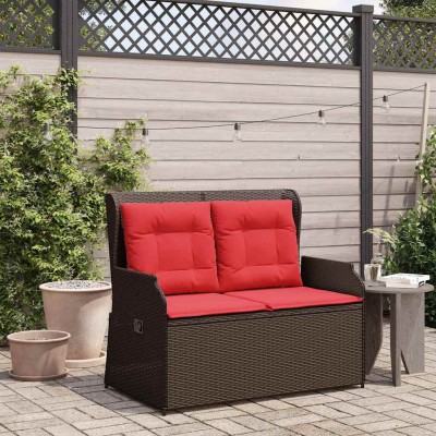 Garden bench Brown polyrattan