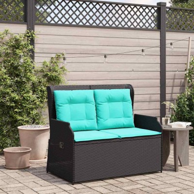 Garden bench Black polyrattan