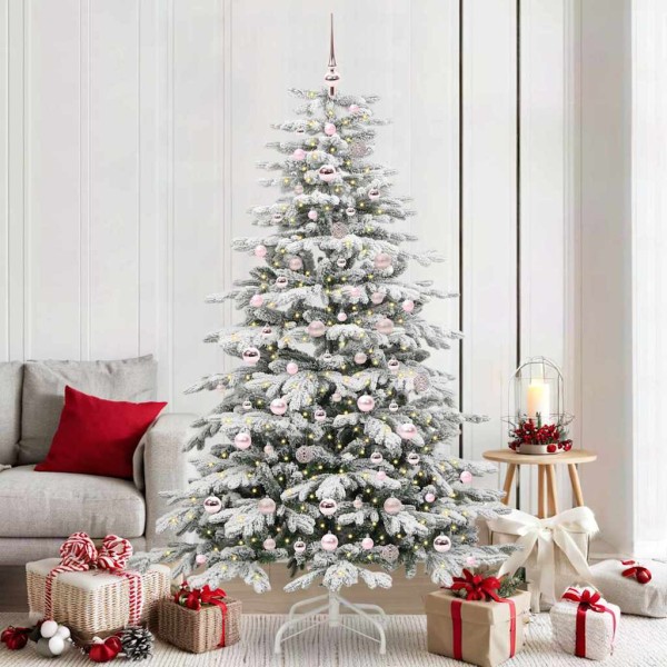 Artificial Folding Christmas Tree White 210 cm PE and PVC