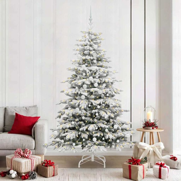 Artificial Folding Christmas Tree White 210 cm PE and PVC