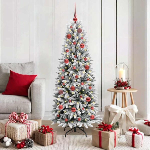 Artificial Christmas tree with 150 LED s stand White 150 cm