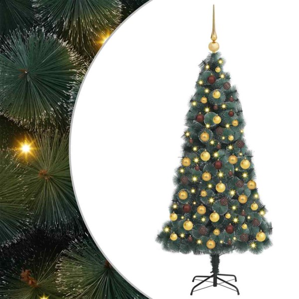 Artificial pre-lit Christmas tree with balls set