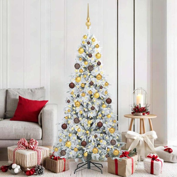 Artificial Folding Christmas Tree White 180 cm PE and PVC