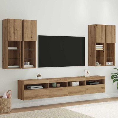 TV wall cabinet set with...