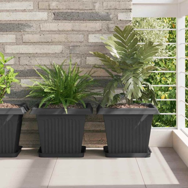 Plant pots 24 pcs. Black Plastic