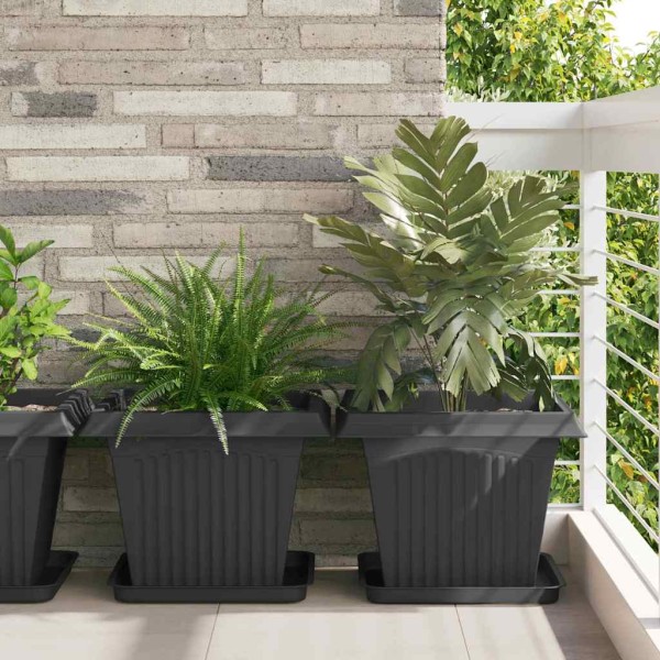 Plant pots 24 pcs. Black Plastic