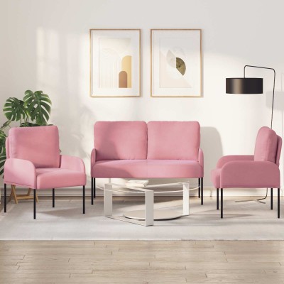 Sofa sets 3 pcs. Pink plywood