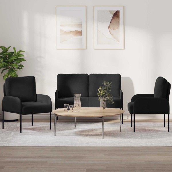 Sofa sets 3 pcs. Black plywood