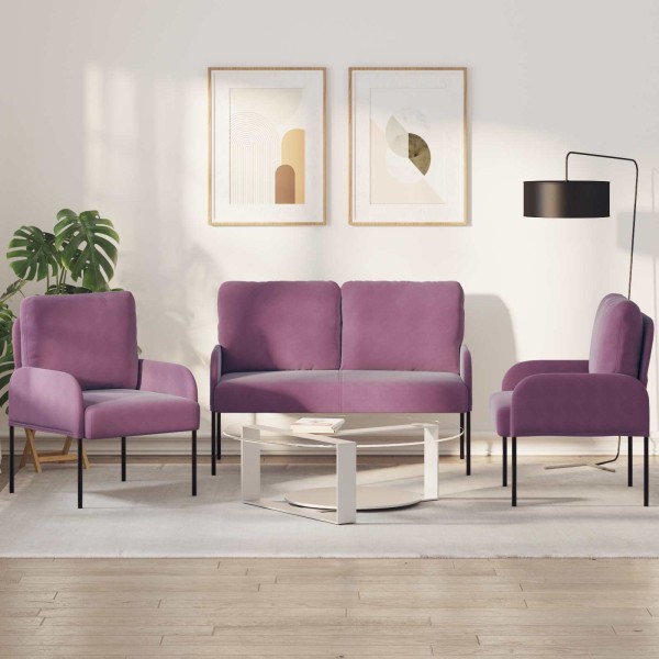 Sofa sets 3 pcs. Purple plywood
