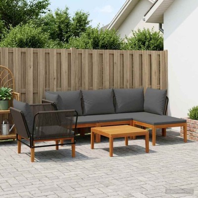 6 pcs. Solid acacia wood...