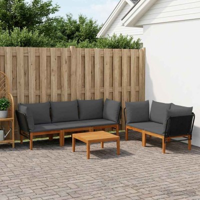 6 pcs. Solid acacia wood...