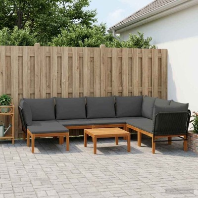 8 pcs. Solid acacia wood...