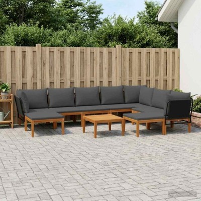 11 pcs. Solid acacia wood...