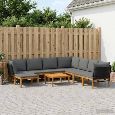 9 pcs. Solid acacia wood...