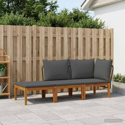 3 pcs. Solid acacia wood...