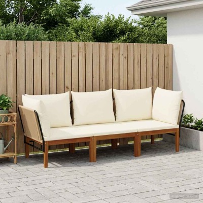 3 pcs. Solid acacia wood...