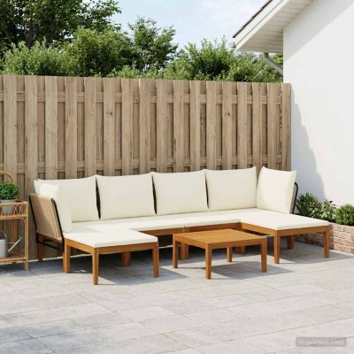 7 pcs Solid acacia wood and...