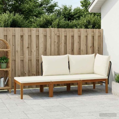 3 pcs. Solid acacia wood...