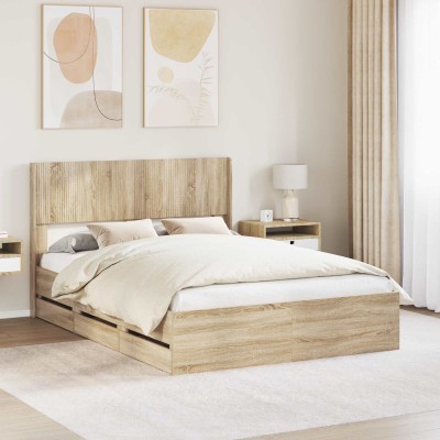 Bed frame with storage and...