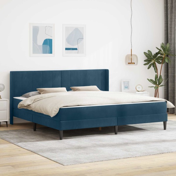 Bed frame with mattress Blue 180 x 200 cm Velvet