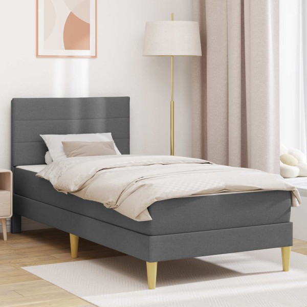 Bed frame Dark gray 90 x 200 cm Polyester