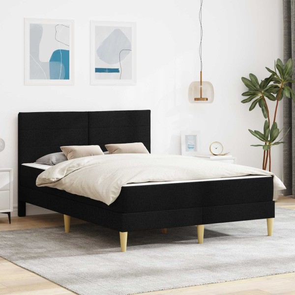 Bed frame Black 120 x 190 cm Polyester