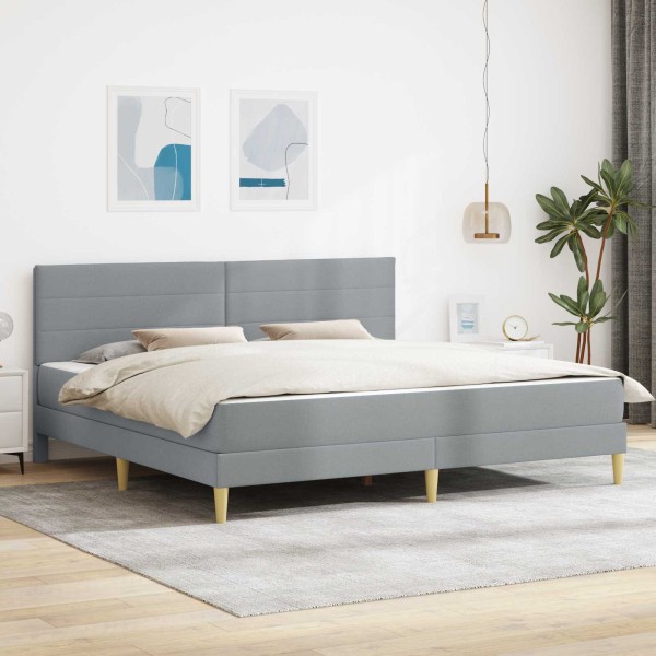 Bed frame Light gray 200 x 200 cm Polyester