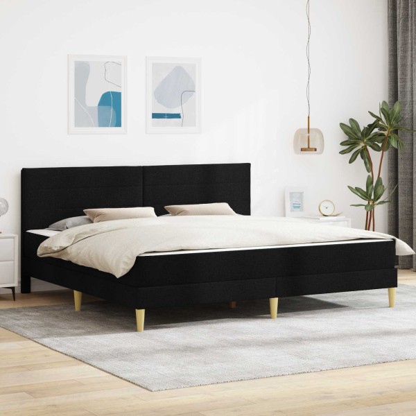Bed frame Black 200 x 200 cm Polyester