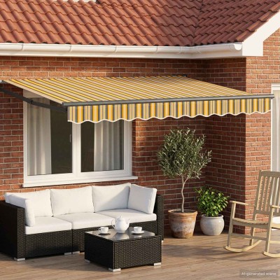 Retractable awning Yellow,...