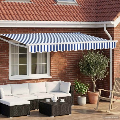 Manual retractable awning...