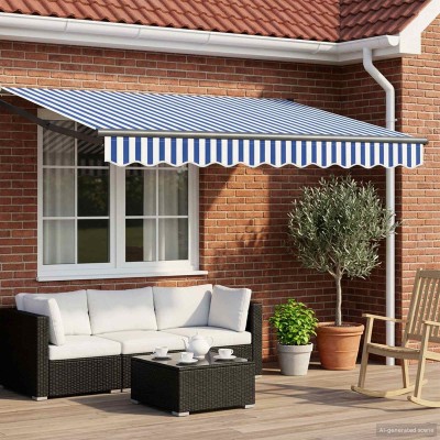 Manual retractable awning...