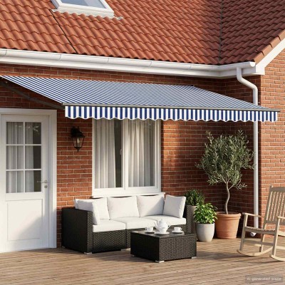Manual retractable awning...