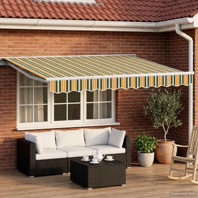 Manual folding awning Green...