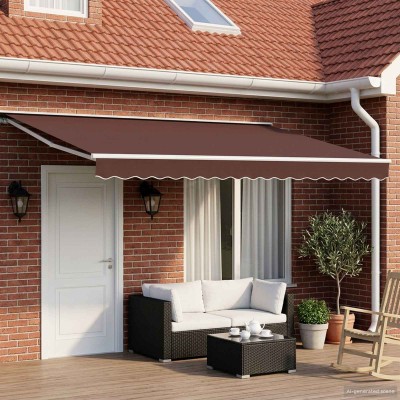 Manual folding awning Brown...