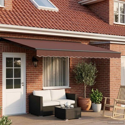 Manual folding awning Brown...
