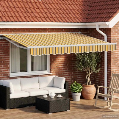 Manual awning frame with...