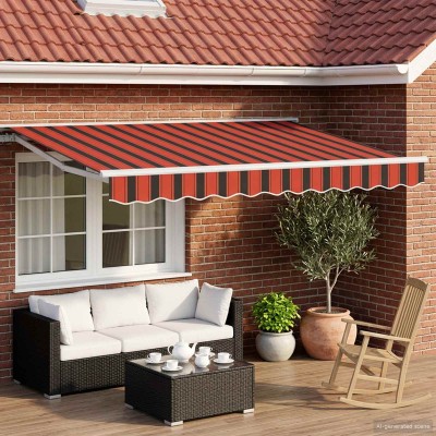 Manual awning frame with...