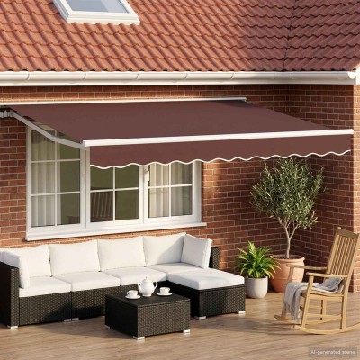 Manual awning frame with...
