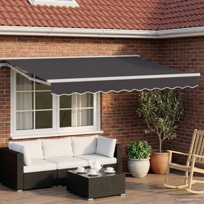 Manual awning frame with...