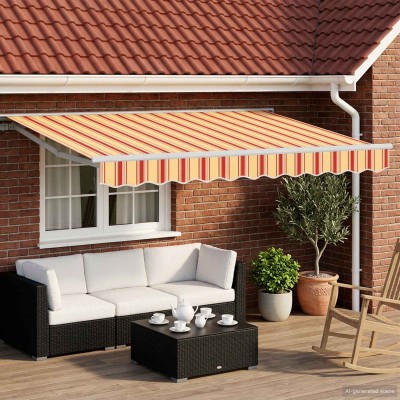Manual awning frame with...