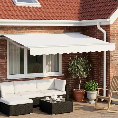 Manual awning frame with...