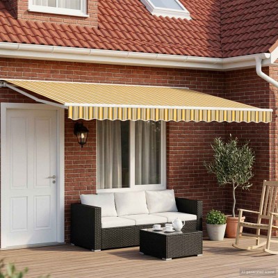 Manual awning frame with...