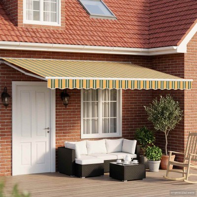 Manual awning frame with...