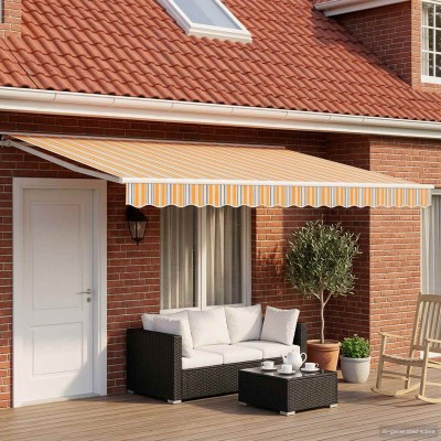 Manual awning frame with...