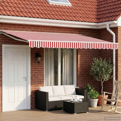 Manual awning frame with...