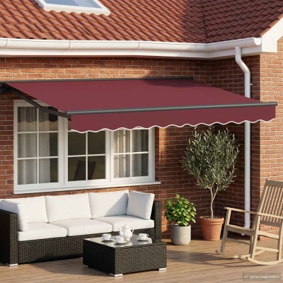 Manual awning frame with...