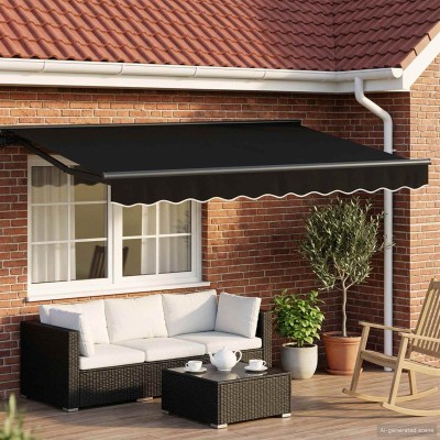 Manual awning frame with...