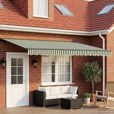 Manual awning frame with...